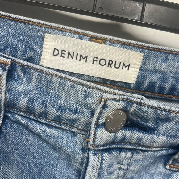 The Arlo High Rise Straight Jeans Denim Forum Size 30 Light Wash Button Fly - Picture 2 of 13